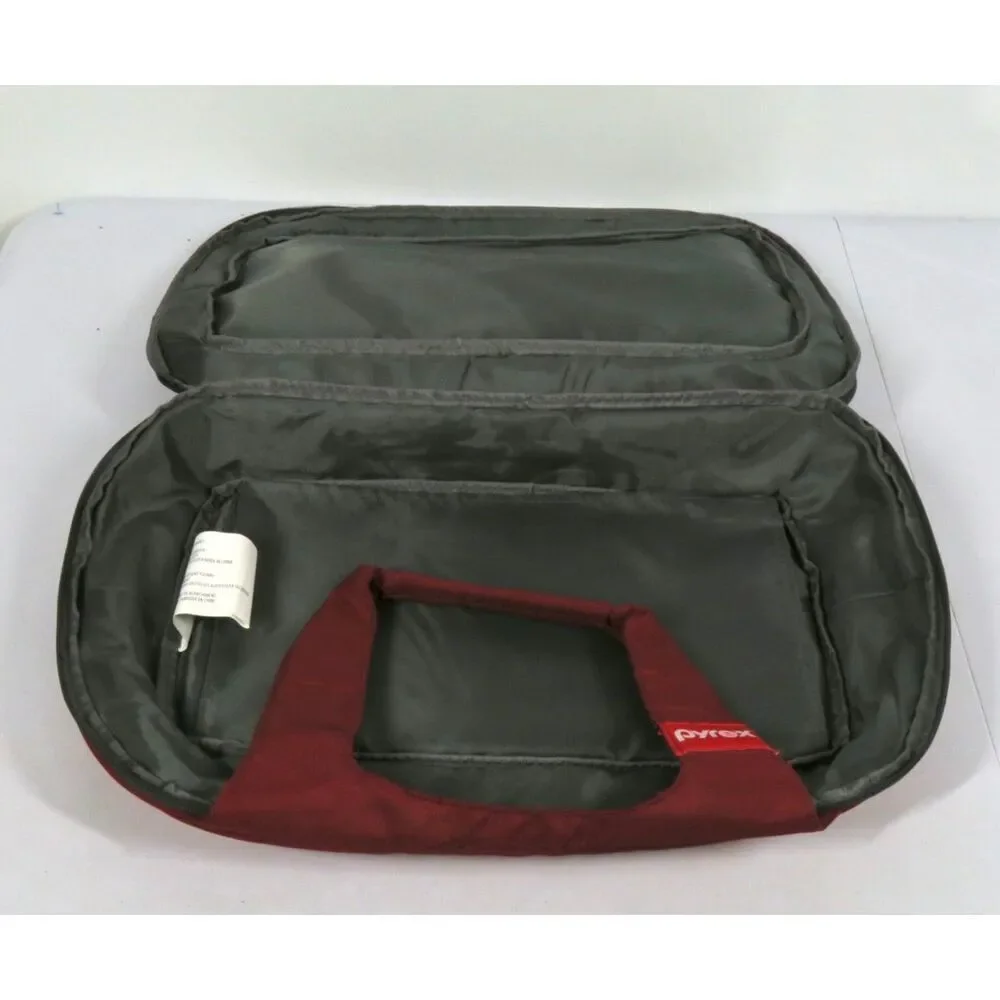 Vintage Pyrex Portables Red Casserole Dish Travel Bag Ice Heating Pack Included